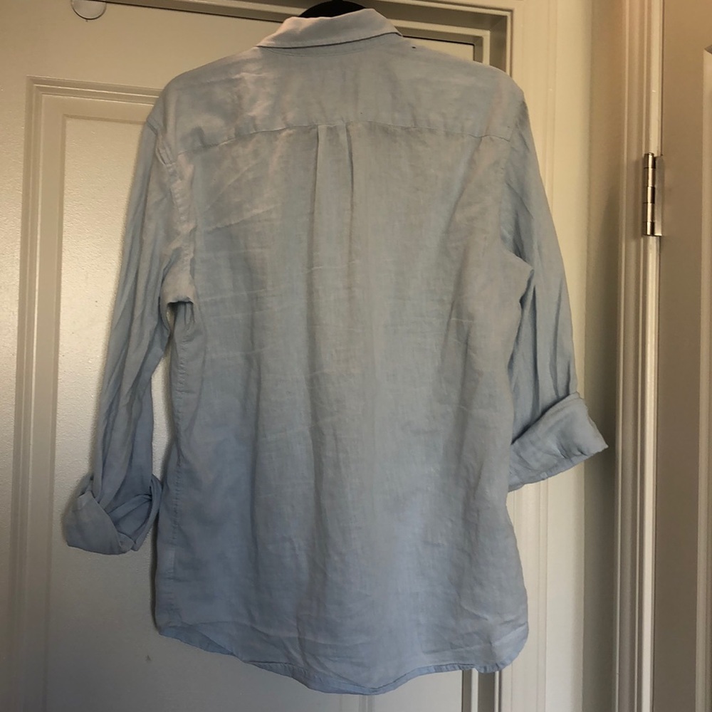 Gap Light Blue Button Down Long Sleeve Shirt Sizem - image 2